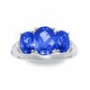 Thumbnail Image 2 of Simulated Tanzanite Ring in Sterling Silver with Diamond Accents