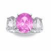 Thumbnail Image 1 of Lab-Created Pink Sapphire and White Sapphire Ring in Sterling Silver