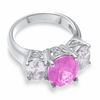 Thumbnail Image 2 of Lab-Created Pink Sapphire and White Sapphire Ring in Sterling Silver