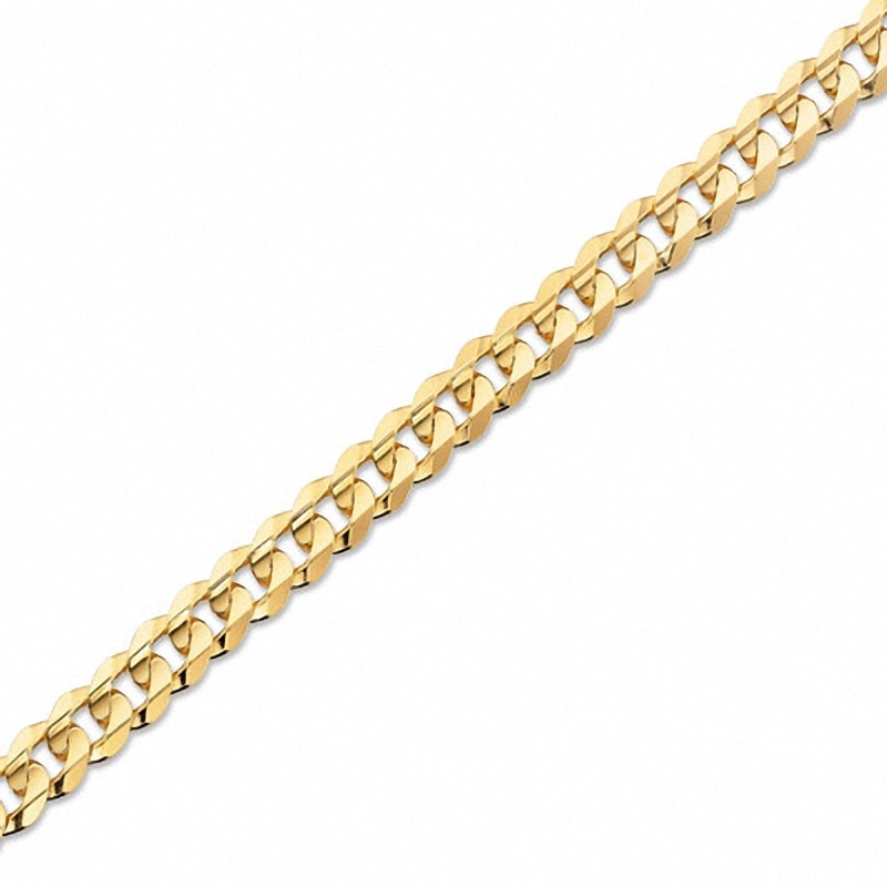 Men's Concave Curb Bracelet in 10K Yellow Gold