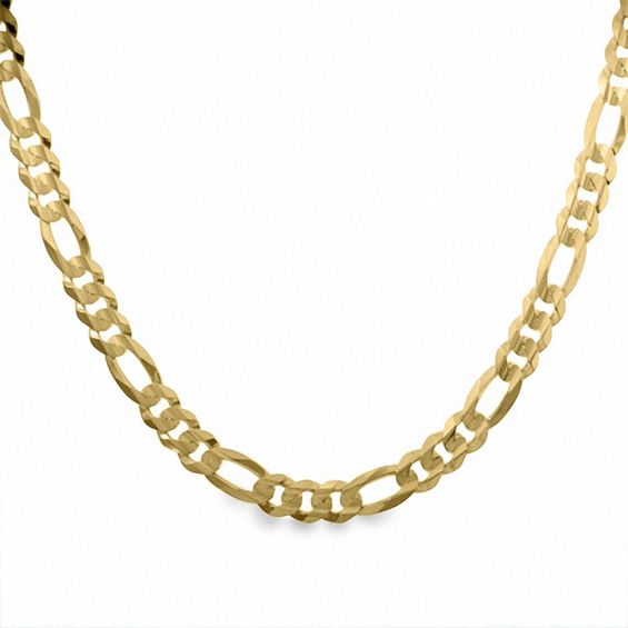 Men's 8.61mm Solid Concave Figaro Necklace In 10K Gold - 22