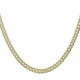 Men's 7.0mm Solid Concave Curb Chain Necklace in 10K Gold- 22&quot;
