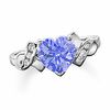 Thumbnail Image 1 of Lab-Created Ceylon Sapphire Heart Ring in 10K White Gold with Diamond Accents