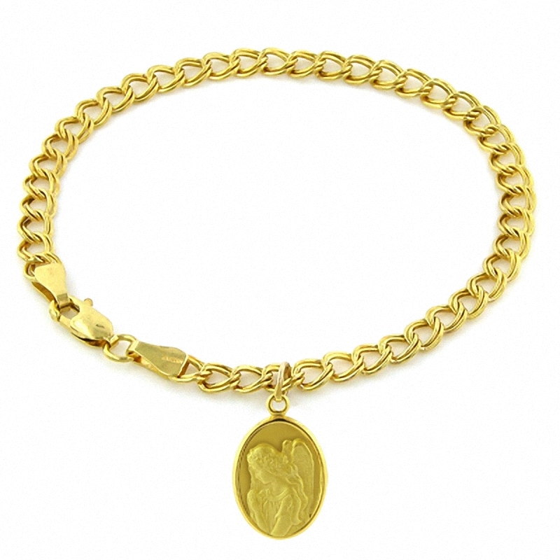 Main Image 1 of 14K Gold Guardian Angel Charm Bracelet