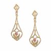 Thumbnail Image 1 of 14K Two-Tone Gold Filigree Kite Drop Earrings