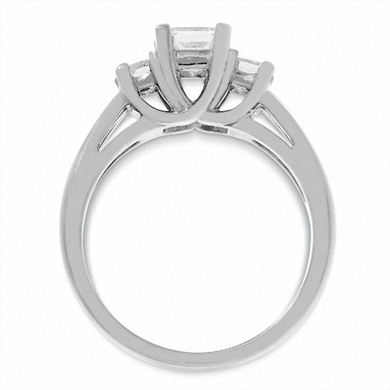 1 CT. T.w. Princess Cut Diamond Three Stone Ring in 14K White Gold