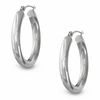 Thumbnail Image 1 of 14K White Gold 20mm Tube Hoop Earrings