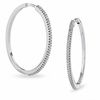 Thumbnail Image 1 of 1/4 CT. T.W. Diamond Hoop Earrings in 10K White Gold