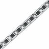 Thumbnail Image 1 of Black Carbon Fiber Link Bracelet in Tungsten and Stainless Steel - 9.0"