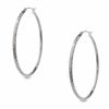 Thumbnail Image 1 of 14K White Gold 37mm Gypsy Hoop Earrings