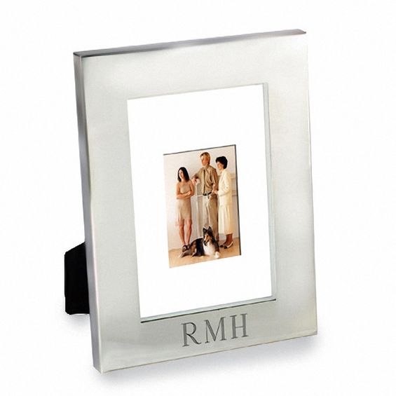 Silver Plated 3 - 1 / 2 x 5 Engraved Picture Frame (2 Lines)