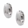 Thumbnail Image 1 of 14K White Gold Small Faceted Hoop Earrings