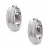 Thumbnail Image 0 of 14K White Gold Small Faceted Hoop Earrings