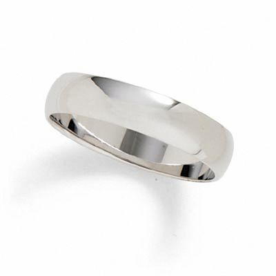Heavy Solid 14K White Gold Band Dome Round Comfort Fit Men Women Wedding 