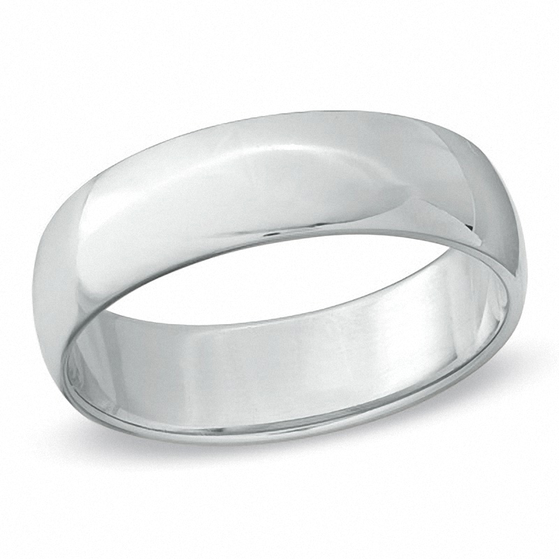 Men's 6.0mm Polished Wedding Band in Platinum