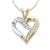 Thumbnail Image 1 of 1/8 CT. T.W. Diamond Crossover Heart Pendant in 10K Two-Tone Gold
