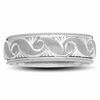 Thumbnail Image 1 of Ladies' 6.0mm Swirl Wedding Band in 10K White Gold