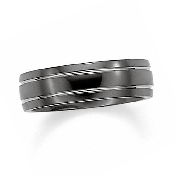 Triton 7.0mm Black Titanium Wedding Band