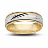 Thumbnail Image 0 of Men's 6.5mm Diagonal Flash Wedding Band in 14K Two-Gold