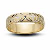 Thumbnail Image 0 of Ladies' 6.0mm Cross and Wave Wedding Band in 10K Two-Tone Gold