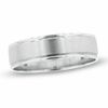 Thumbnail Image 0 of Men's 6.0mm Beveled Edge Wedding Band in 10K White Gold