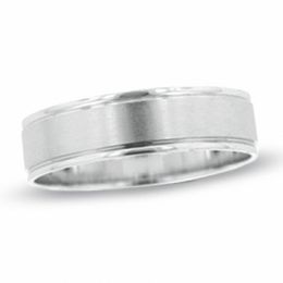 6.0mm Beveled Edge Wedding Band in 10K White Gold