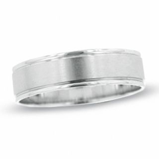 6.0mm Beveled Edge Wedding Band in 10K White Gold