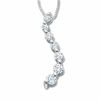 Thumbnail Image 1 of 1/2 CT. T.W. Journey Diamond Curve Pendant in 10K White Gold