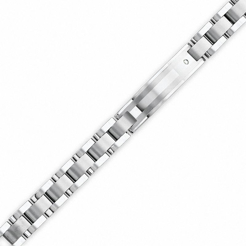 Main Image 1 of Men's Titanium ID Bracelet with Diamond Accent