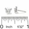 Thumbnail Image 2 of 1/5 CT. T.W. Diamond Butterfly Earrings in 14K White Gold