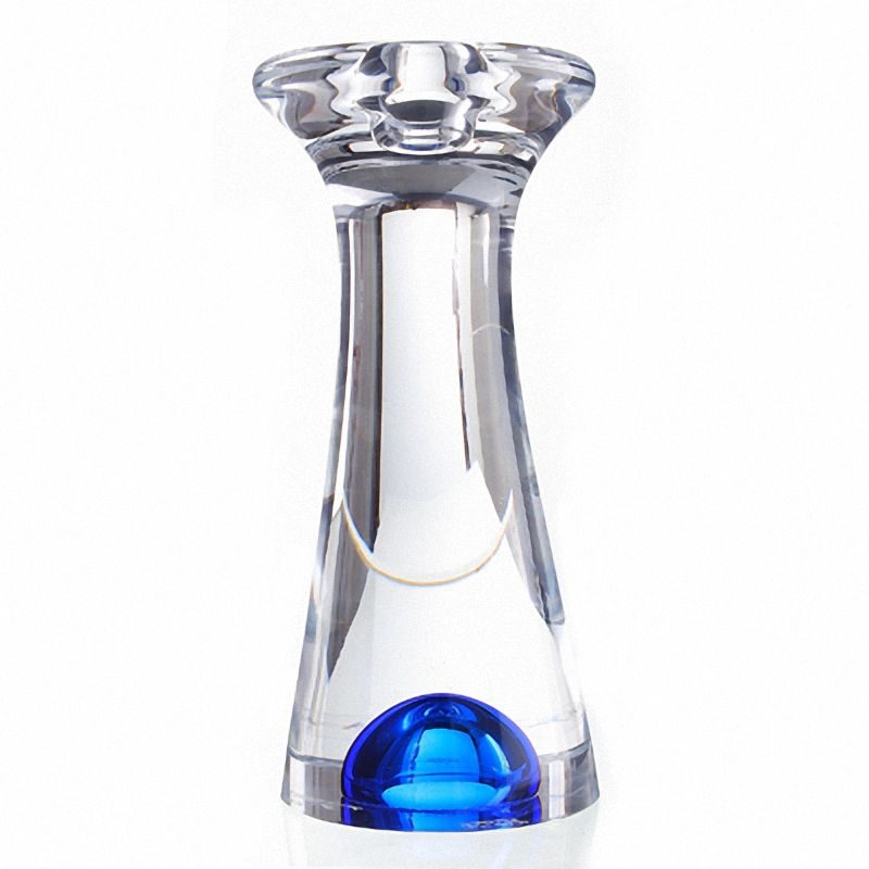 Kosta Boda Zoom Tall Blue Candlestick Holder