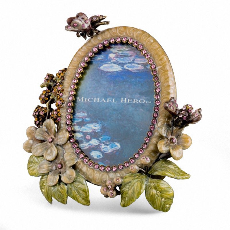 Main Image 1 of Michael Hero 1.5"x2.5" Oval Peach Romantic Gardens Frame