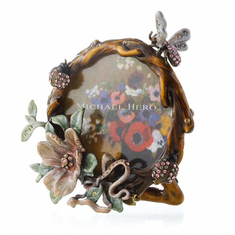 Michael Hero 2" Round Peach Romantic Gardens Frame