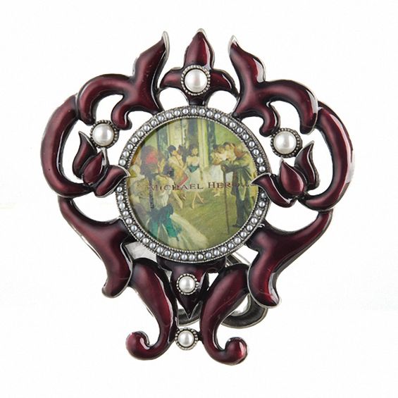 Michael Hero 1.5" Round Purple Romantic Gardens Frame