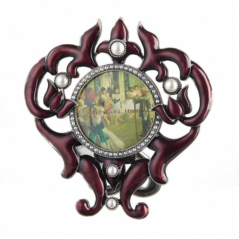 Main Image 1 of Michael Hero 1.5" Round Purple Romantic Gardens Frame