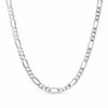 Thumbnail Image 1 of Men's 8.0mm Pavé Figaro Necklace in Sterling Silver - 22"