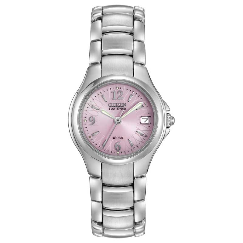 Ladies' Citizen Eco-Drive® Sport Stainless Steel Watch with Pink Mother-Of-Pearl Dial (Model: EW1170-51X)