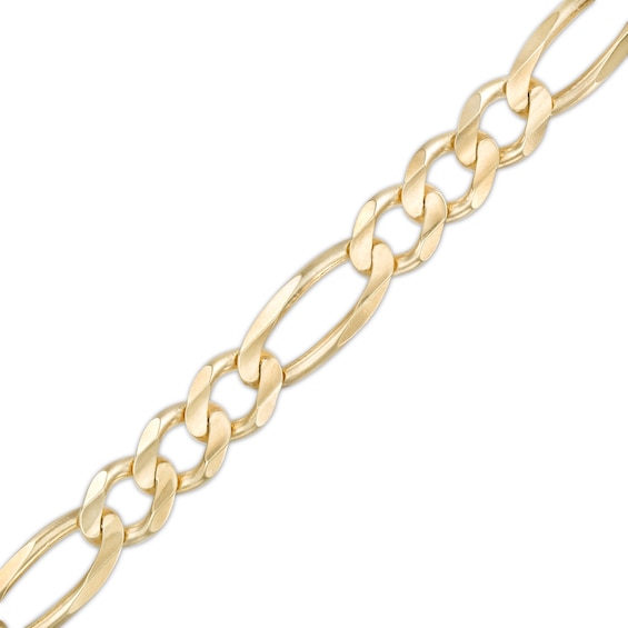 8.61mm Concave Figaro Link Bracelet in 10K Gold - 8.5"