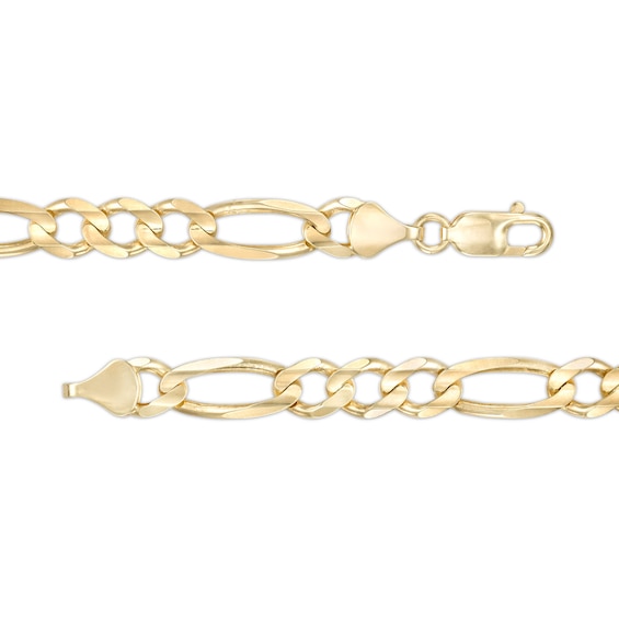 8.61mm Concave Figaro Link Bracelet in 10K Gold - 8.5"