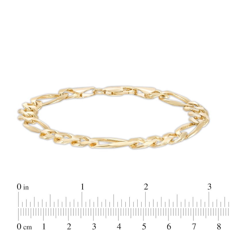 Men's 8.61mm Concave Figaro Link Bracelet in 10K Gold - 8.5"