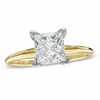 Thumbnail Image 1 of 1-1/2 CT. Certified Princess-Cut Diamond Solitaire Engagement Ring in 18K Gold and Platinum (J/SI2)