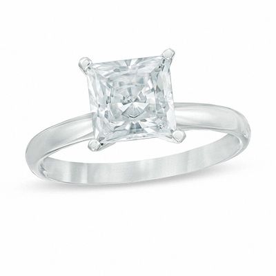 Details about   14k White Finish 2 Ct Princess Cut Diamond Solitaire Engagement Ring 925 Silver 