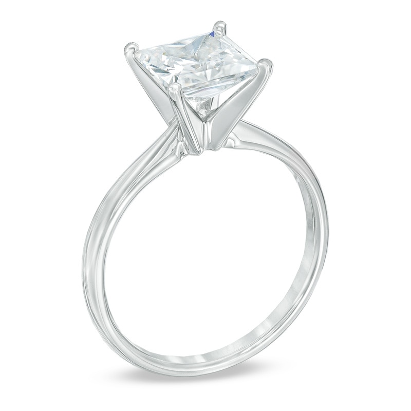 2 CT. Certified Princess-Cut Diamond Solitaire Engagement Ring in 14K White Gold (I/I2)