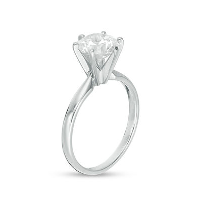 Solid 14K White Gold 2CT Six Prongs Round Diamond Ring Women Wedding Jewelry 