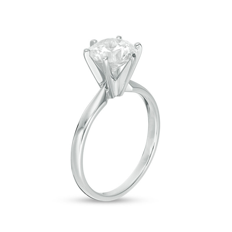 2 CT. Certified Diamond Solitaire Six Prong Engagement Ring in 14K White Gold (I/I2)