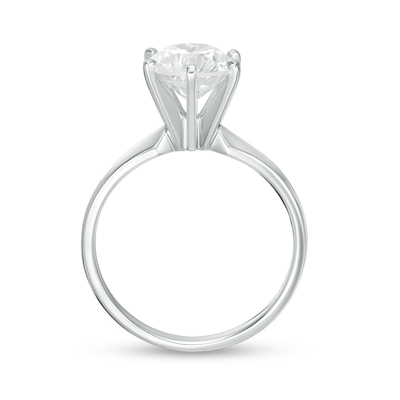 2 CT. Certified Diamond Solitaire Six Prong Engagement Ring in 14K White Gold (I/I2)