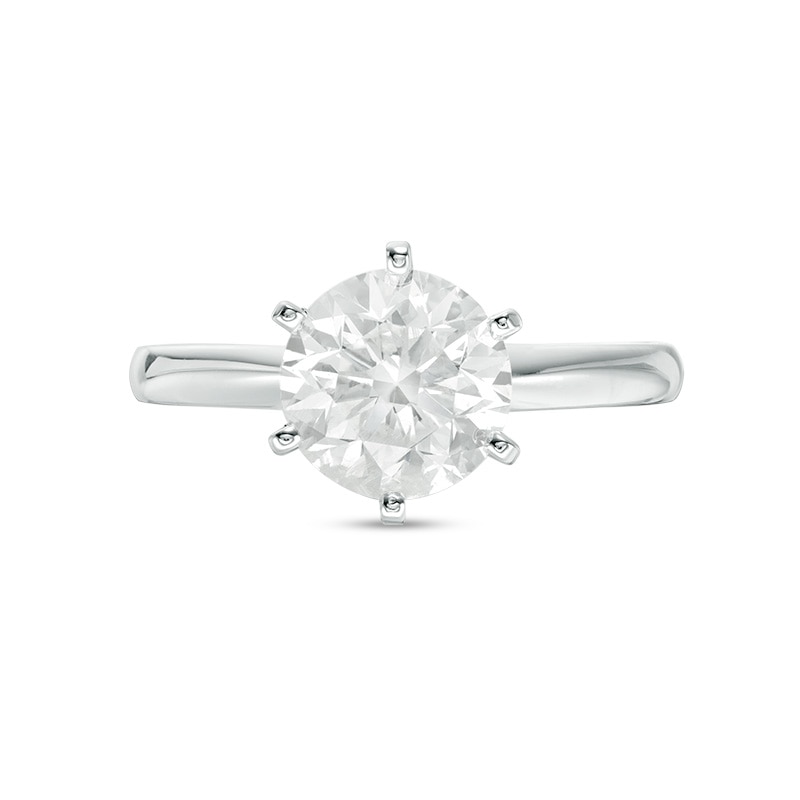 2 CT. Certified Diamond Solitaire Six Prong Engagement Ring in 14K White Gold (I/I2)