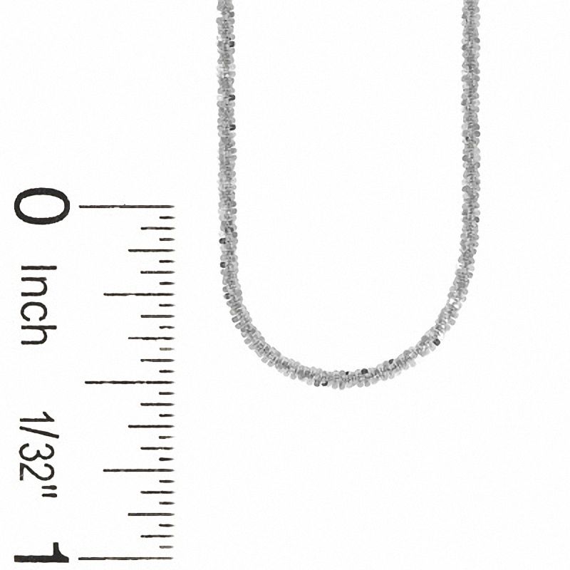 Main Image 2 of Ladies' 1.4mm Fashion Diamond-Cut Flashy Chain Necklace in 14K White Gold