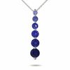 Thumbnail Image 1 of Journey Lab-Created Multi-Shaded Blue Sapphire Drop Pendant in 10K White Gold