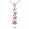 Thumbnail Image 1 of Journey Lab-Created Pink Sapphire Circle Drop Pendant in 10K White Gold